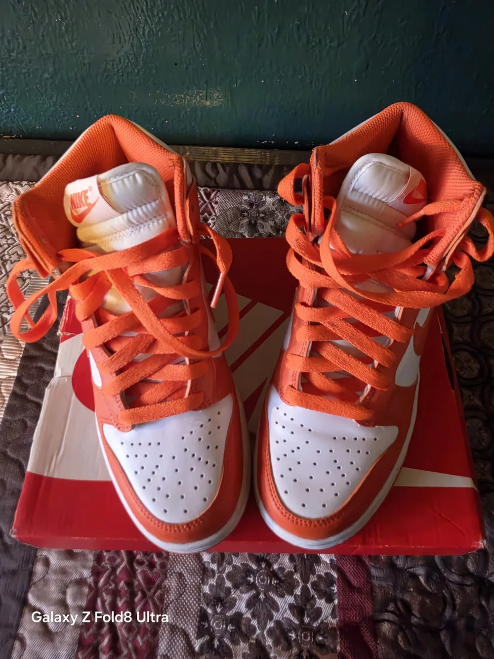 Nike Women’s Orange and White Low-Top Sneakers